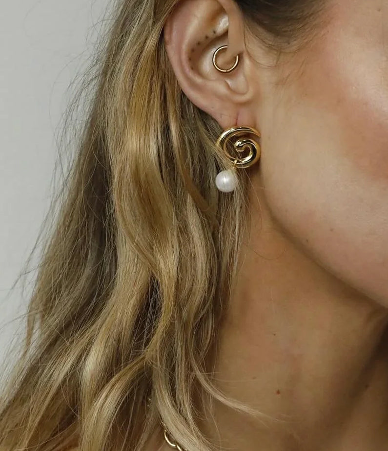 baby brando gold earrings by briwok